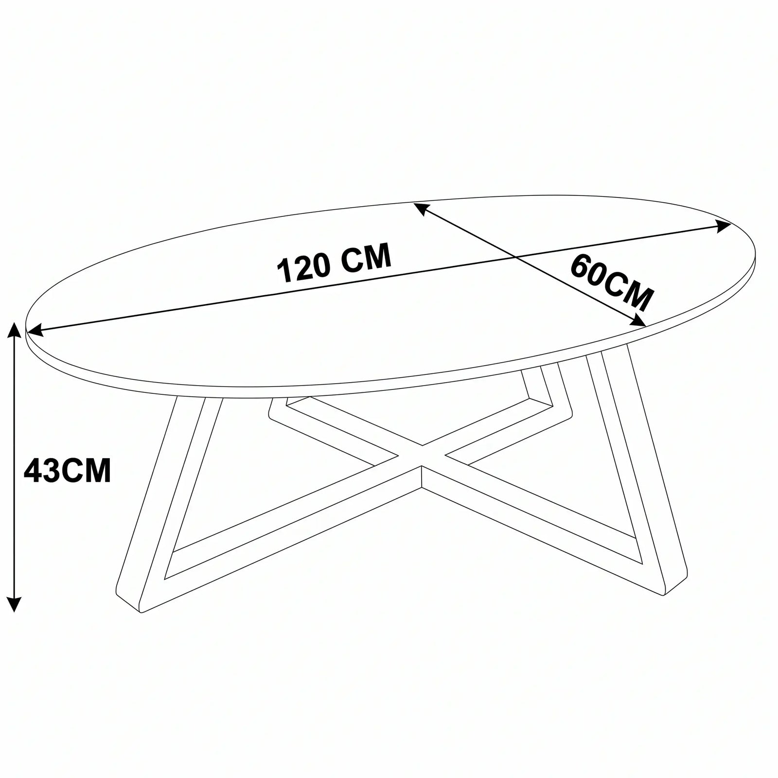 Klub sto Nexo bijeli - dimenzije 120x60x43 cm