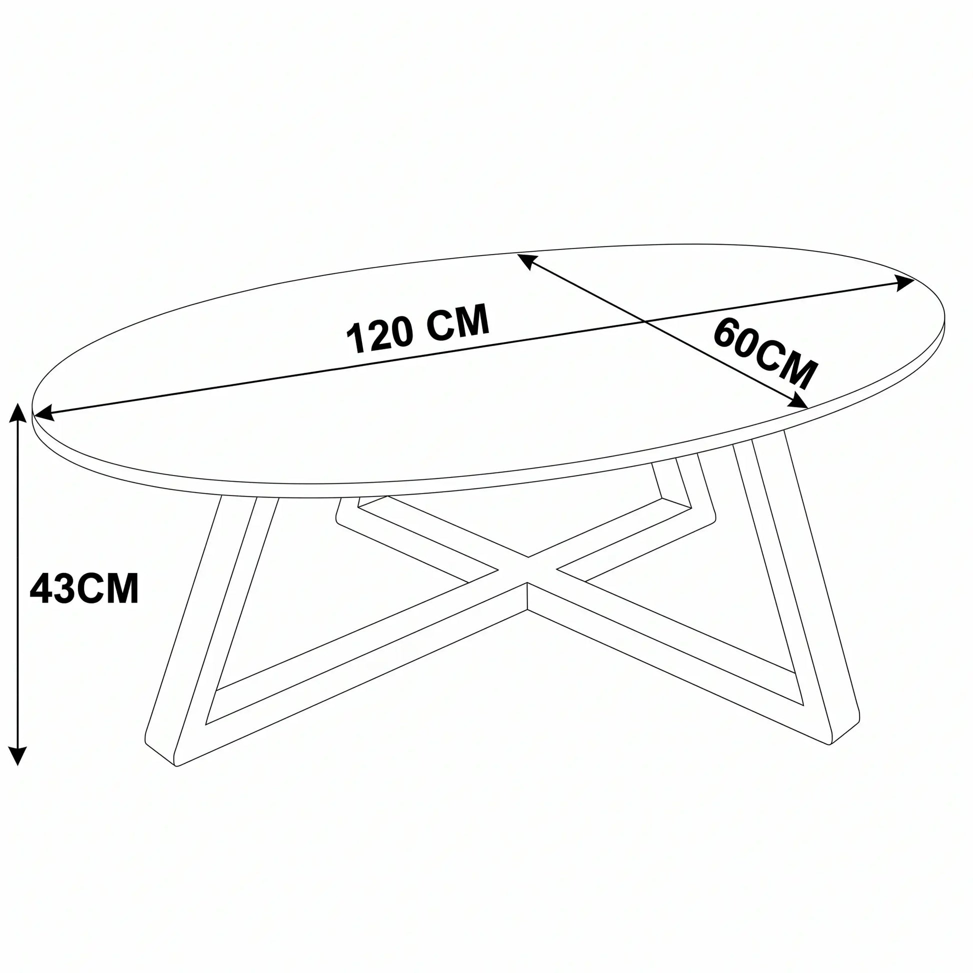 Klub sto Nexo bijeli - dimenzije 120x60x43 cm