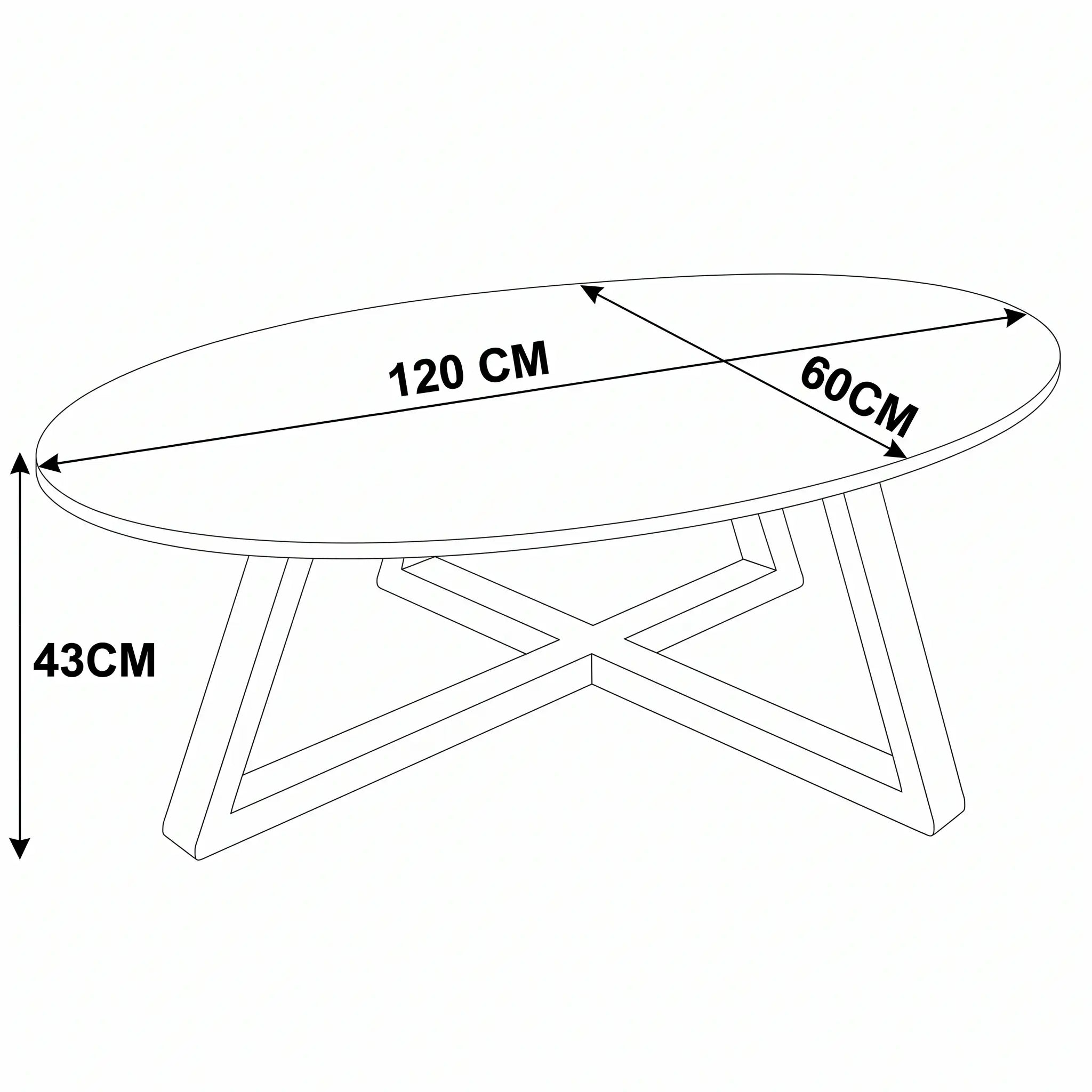 Klub sto Nexo bijeli - dimenzije 120x60x43 cm