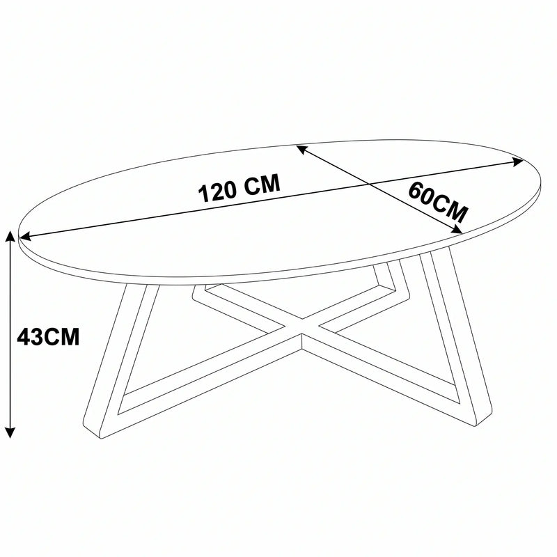 Klub sto Nexo bijeli - dimenzije 120x60x43 cm