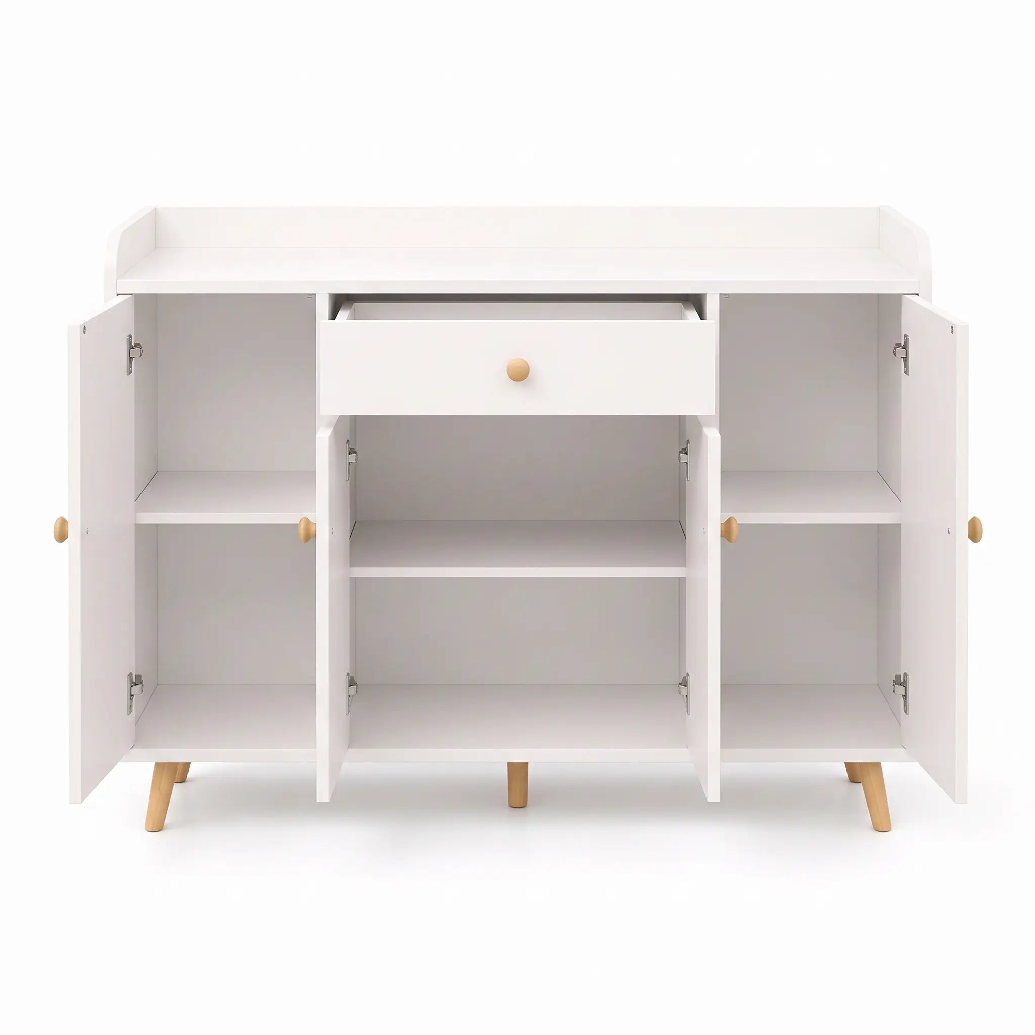 Komoda Kibo bijela sa otvorenim vratima i ladicom