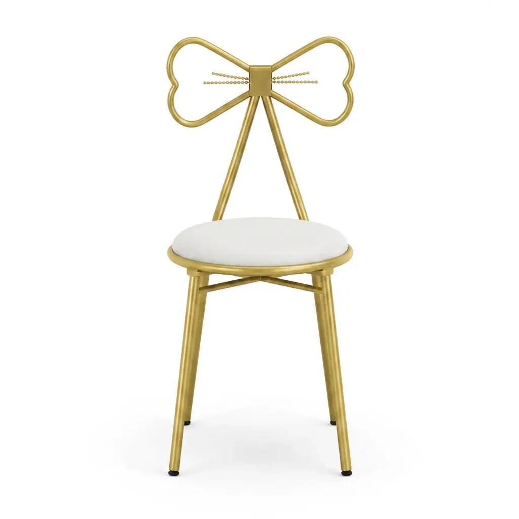 Stolica za šminkanje Lulu zlatna - prednji pogled